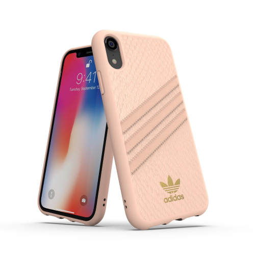 ADIDAS APPLE iPHONE XS MAX SAMBA CUSTODIA IN TPU E POLIURETANO SIMILPELLLE ROSA/ORO
